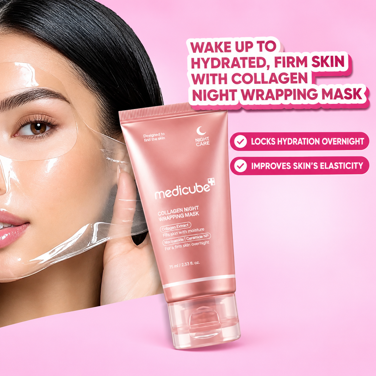 Medicube Collagen Night Wrapping Mask _ Glass Skin _ Korean