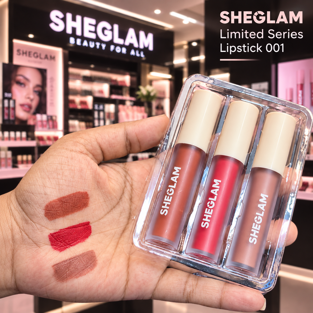 SHEGLAM Limited Series Lipstick 001 (Set of 3) - 100% Waterproof