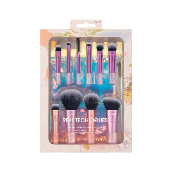 Real Techniques Travel Fantasy Mini Brush Set with Free Makeup Bag