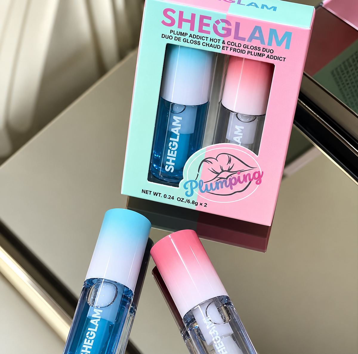 SHEGLAM Plump Addict Hot & Cold Gloss Duo (Lip Gloss)