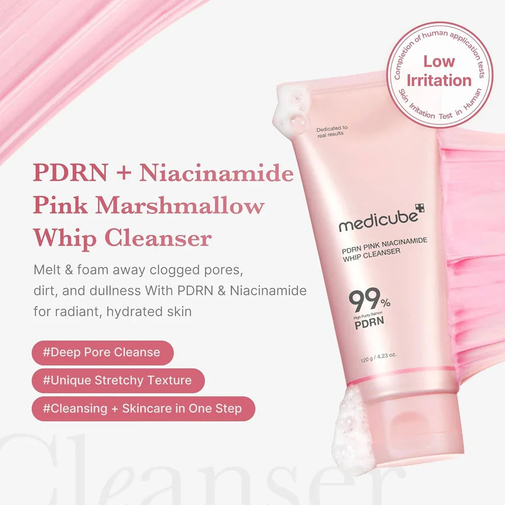 Medicube PDRN Pink Niacinamide Whip Cleanser 120g